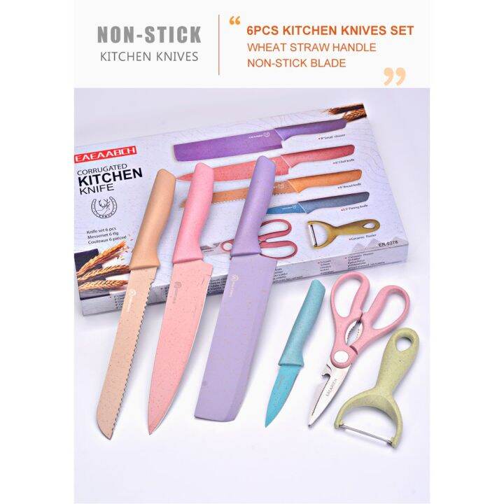 6in1 Kitchen Knife Set Stainless Steel Evcriverh Lazada PH