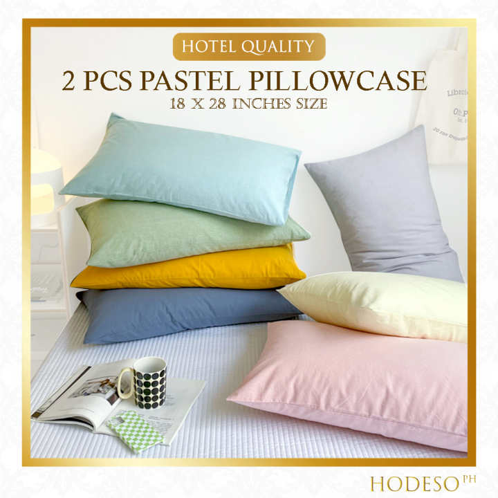 Hodeso Pastel Plain Pillowcase 18 x 28 inch 2pcs Set Pastel Pillowcases