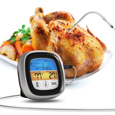 ♂ Instant Read Meat Thermometer 40in Probe Digital Food Meat Thermometer for Oven with Color LCD Display for BBQ Smoker Grill