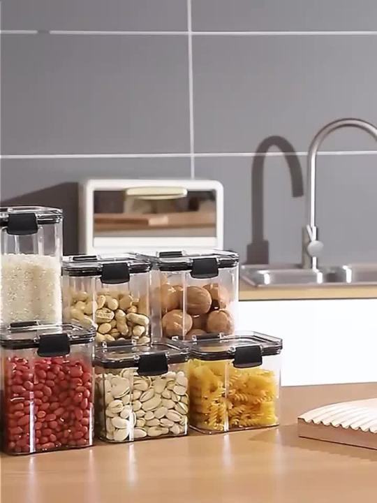 1pc Clear Food Storage Box,Food Storage Container With Lid, Plastic Kitchen  And Pantry Organization Canisters