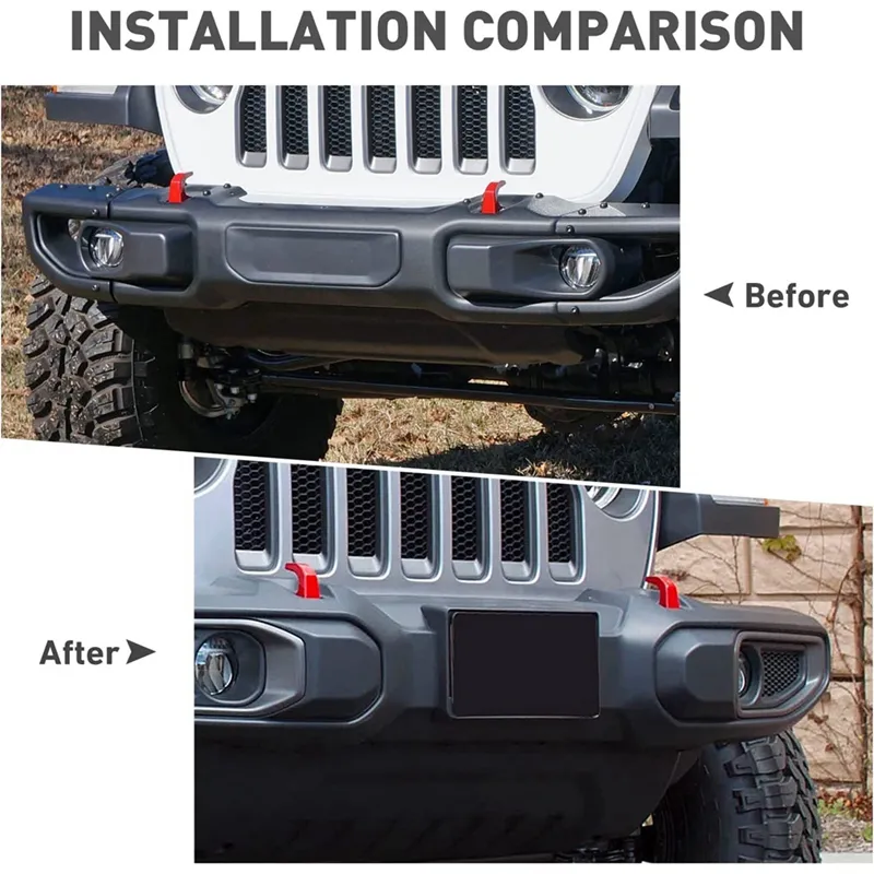 Front License Plate Bracket Holder Cover Frame License Plate Bracket for Jeep  Wrangler JL JLU & Gladiator JT 2018-2023 Accessories ,Black 
