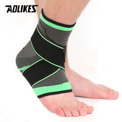 AOLIKES 1PCS 3D Weaving Elastic Nylon Strap Ankle Support Brace Badminton Basketball Football Taekwondo Fitness Heel Protector