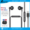 Rovtop c61 half in-ear stereo hifi sound earphones tpe wired earphone built - ảnh sản phẩm 1