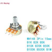 WH148 Single Potentiometer 1K 2K 5K 10K 20K 50K 100K 500K ohm 1M B1K B2K B5K B10K B20K B50K B100K B500K B1M 3 Pin 15mm