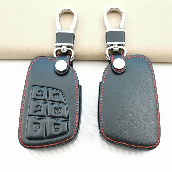 leather-cover-key-case-car-fob-for-chevrolet-tahoe-suburban-for-gmc-yukon-for-buick-envision-s-plus-avenir-2020-2021-6-buttons