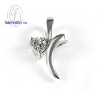 Finejewelthai-จี้เพชร-จี้หัวใจ-จี้เงิน-เพชรCZ-พลอยประจำเดือนเกิด-P1117cz