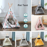 2022 Tent House Cat Bed Portable Removable Washable Teepee For Puppy Cat Indoor Outdoor Tent With Cushion Cat Supplies