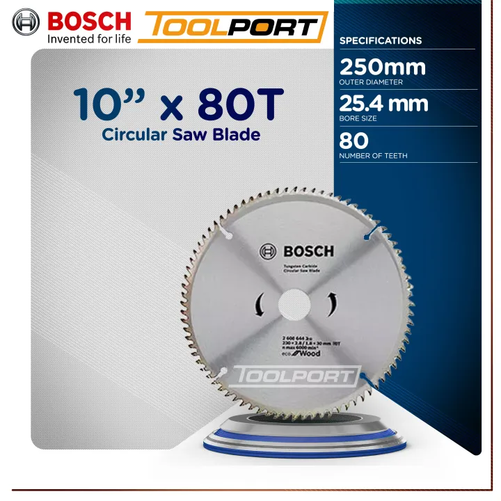 Bosch Circular Saw Blade 10" x 80T (2608644310) [ TOOLPORT ] Lazada PH