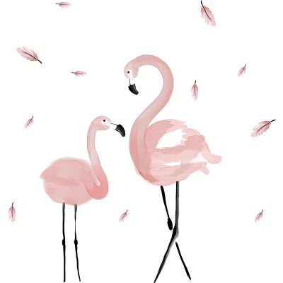 Chaotic Grass Wall Stickers DIY Flamingo Animal Wall Decor Decals for Kids Bedroom Baby Room Kitchen Children Home Decoration