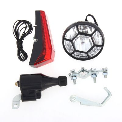 Bike Light Bicycle Motorized Bike Friction Generator Dynamo Headlight Tail Light Kit 6V 3W Bike Accessories