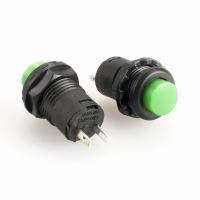 1ชิ้น DS-427ปุ่มกดเปิดปิดชั่วคราว2PIN SPST Switch กลม1.5A 250VAC สีเขียว