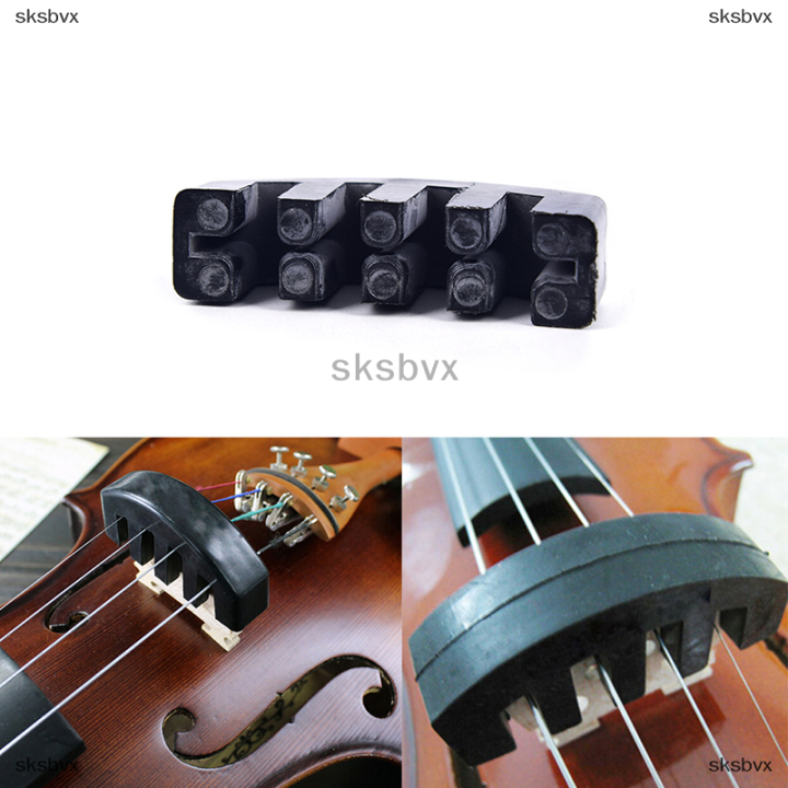 sksbvx-เครื่องเก็บเสียงไวโอลินยางสีดำสำหรับฝึกไวโอลินไฟฟ้า1ชิ้น