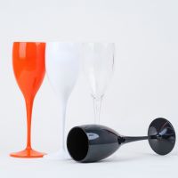 175ML Champagne Flutes Glasses Plastic Wine Glasses Dishwasher-Safe White Orange Acrylic Champagne Glass Beer Whiskey Party Cups