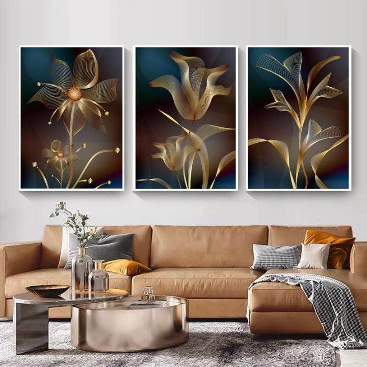 2022-black-gold-flower-trendy-canvas-paintings-plant-leaves-posters-and-prints-wall-art-for-living-room-wall-decoration-cuadros