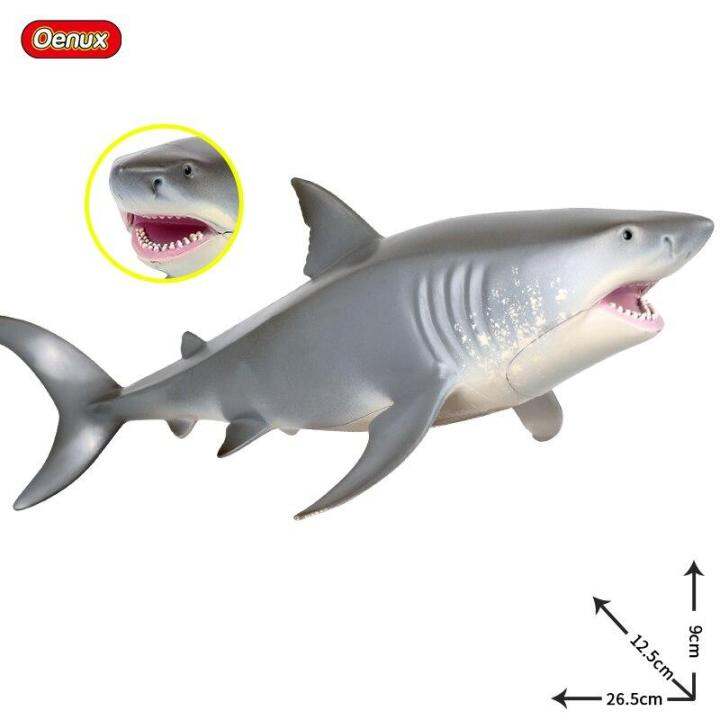 oenux-sea-life-สัตว์-great-white-shark-จำลอง-marine-big-shark-action-figures-pvc-รุ่นเหมือนจริงของเล่นเพื่อการศึกษาสำหรับเด็ก