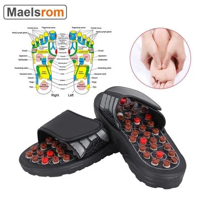 ♤ Foot Massage Slippers Acupuncture Therapy Massager Shoes For Foot Acupoint Activating Reflexology Feet Care Massageador Sandal