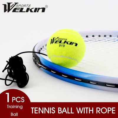 WELKIN Professional Tennis Training Partner Rebound Practice Ball With 3.8 Meter Elastic Rope Rubber Ball For Beginner Study