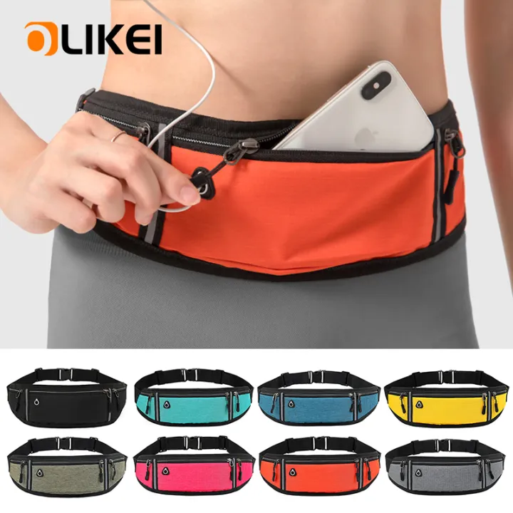 OLIKEI Slim Waterproof Waist Bags Running Belt Outdoor Sports Running Waist Pack Invisible Waist Pouch Bag Phone Belt Bag for Men Women