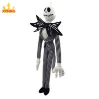 XYHKG แจ็คกำมะหยี่ ตุ๊กตา JACK skellington 50ซม. ค่ะ หัวเล็กๆ ตุ๊กตาโครงกระดูกตุ๊กตา ของเล่นตุ๊กตาผ้า ฟองน้ำเสริมฟองน้ำ คริสมาสต์