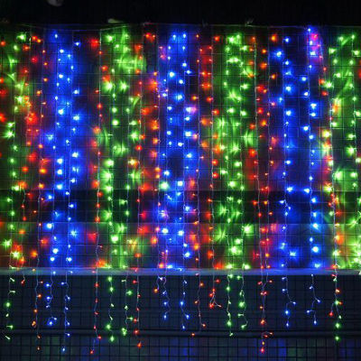 16M 20M Christmas Lights String Lights Droop 0.6m Garden Street Outdoor Garland Curtain Fairy Light LED Curtain Icicle Garland