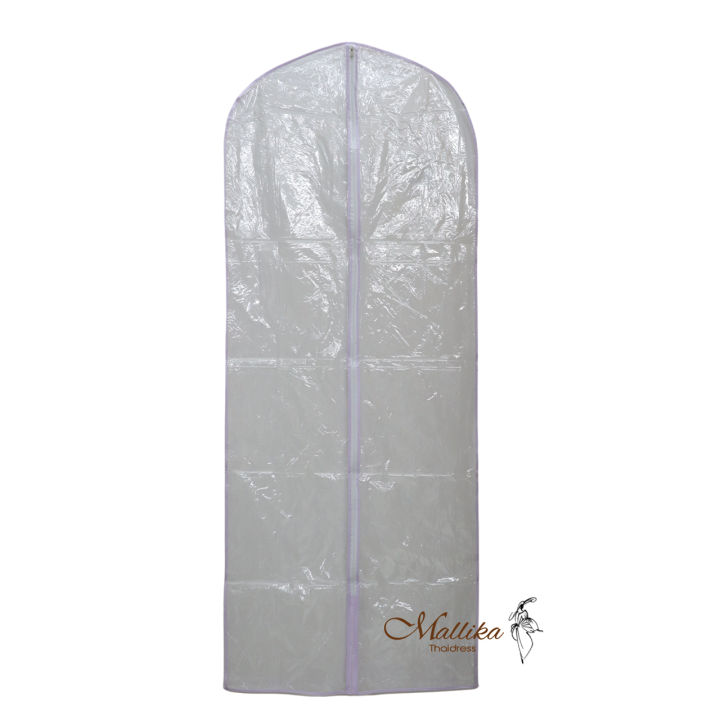 ถุงใส่ชุดราตรี-ราตรีสั้น-ถุงใส่ชุดไทย-ยาว135x60เซ็นติเมตร-แถมฟรี-ไม้แขวนไม้ซาร่า