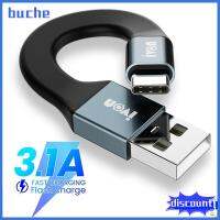 BUCHE แท็บเล็ต สั้นมากๆ สายชาร์จไฟ Micro Type-C เป็น USB A สายข้อมูล USB สายชาร์จเร็ว 3.1A MAX