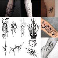 8pc/Set Cyberpunk Spider Herbal Juice Semi-permanent Tattoo Stickers Waterproof Durable Circuit Board Love Cool Fake Tattoo Men