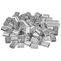 5/32 inch (4mm) Diameter Wire Rope Aluminum Sleeves Clip Fittings Cable Crimps 100pcs