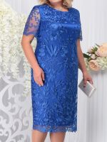 【YF】 Plus Size Party Dress for Wedding Guest Luxury Elegant Womens 50 Year Ladies Lace Floral Prom Bodycon Chubby Dresses