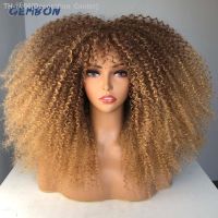 GEMBON Hair Brown Copper Ginger Short Curly Synthetic Wigs for Women Natural Wigs With Bangs Heat Resistant Cosplay Hair Ombre [ Hot sell ] Decoration Center