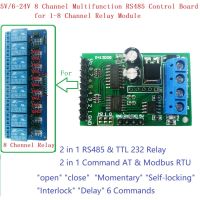 โมดูล UART ควบคุม8CH DC 5V 12V 24V RS485 RS232 (TTL) Modbus RTU สำหรับรีเลย์แผงไฟฟ้า PLC