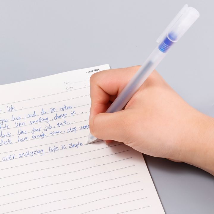 6ชิ้น0-5มิลลิเมตรปากกาหมึกเจลสีฟ้าสีดำสีแดงหมึกแห้งเร็วเครื่องเขียนของนักเรียน
