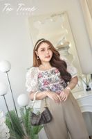 Top Trend Big Size Jumpsuit JL60 ชุดจั้มสาวอวบ ฟลอร่า คอตตอน (L40-42”) จั้มสูทสาวอวบ ชุดไปงานแต่งสาวอวบ ชุดทำงานสาวอวบ (แบรนด์ไทย)