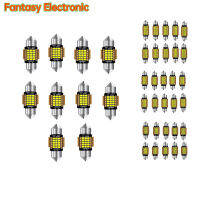 10ชิ้นหลอดไฟ LED แคนบัสปลายสองด้าน900lm ไฟหลังคาสว่างมากชุดไฟป้ายทะเบียนรถส่วนภายใน