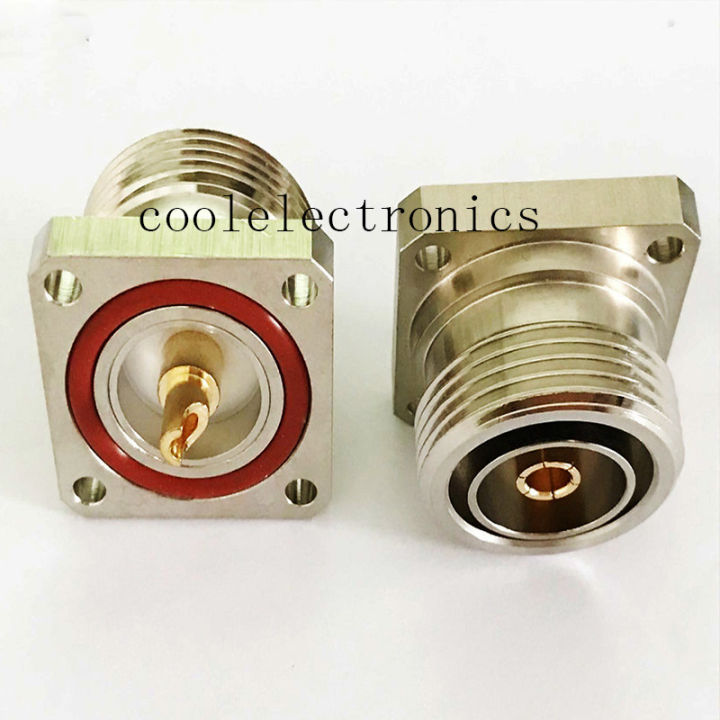 1pc 7/16 DIN L29 female 4-hole 32mm flange solder O-ring panel mount Connector