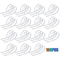 100Pcs Reusable Zip Ties 7.9 Inch  Releasable Cable Ties White 50Lbs Tensile  Adjustable Tie Wraps For Cord Management Cable Management