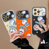 สนุกสนานสร้างสรรค์เคสโทรศัพท์รูปการ์ตูนโดราเอมอนน่ารักใช้ได้กับ IPhone 7Plus 13 11 14 15 12 Pro Max 6 7 8 15 6S Plus XR X XS MAX SE 2020ความคมชัดของเลนส์กรอบ Tpu แบบนิ่ม