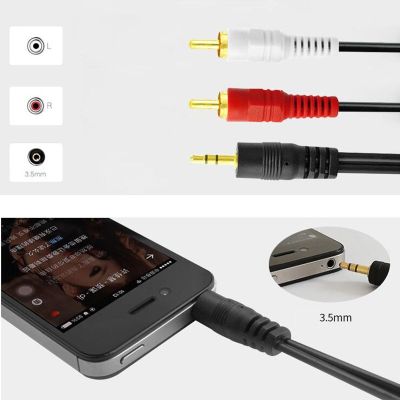 ；【‘； 3M 5M 10M 3.5Mm Male Jack To AV 2 RCA Male Extend Cable Connector For Phone TV AUX Sound Computer PC Speakers Music Audio Cords