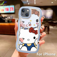 JieFie ขอบคลื่นน่ารักเคสโทรศัพท์สำหรับ iPhone 14 Pro Max 13 Pro Max 12 Pro Max 11 Pro Max 6 6S Plus 7 8 Plus XR X XS Max การ์ตูน Hello Kitty ซองนุ่มกันกระแทกฝาครอบโทรศัพท์