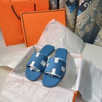 [High Quality] H Flat Slippers Beach Shoes lychee pattern Casual Womens Shoes (Genuine Leather) 877