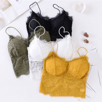 Wireless Bra Wrapped Chest Cropped Top Camisole Tank Top Tube Top Padded Bralette Lace Deep V Summer Fashion Embroidery Lingerie