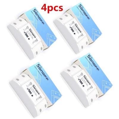 Sonoff Smart Wifi Switch DIY Remote Wireless Smart Switch Domotica Wifi Light Switch - White (4 PCS)