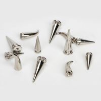 【CW】 10 Sets Spiked Punk Screw Rivets Studs Metal Warhead Shoes Watchband Spikes Nailheads