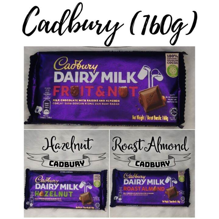 Cadbury Dairy Milk (160g) (Roast Almond Hazelnut Fruit and Nut
