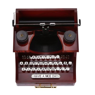 Home Retro Vintage Typewriter Music Box For Home Room Office Mechanical Decoration Kids Retro Music Box