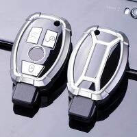 สำหรับซองใส่กุญแจรถยนต์ฝาครอบเคสกุญแจรถยนต์สำหรับ Mercedes Benz W203 W210 W211 W124 W202 W204 W212 W176 AMG สีน้ำเงิน