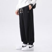 HOT14★ Spring Autumn Pants Men Cal Solid Sweatpants Male Loose Ankle-length Pants for Man