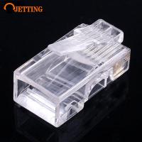 JETTING Practical Crystal RJ45 Plug Cat5E Cat5 Rj-45 Lan Network Connector Modular Plug Network Cable Connector 25 PCS Cables