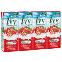 Free delivery Promotion Ivy Drinking Youghurt UHT Strawberry 180ml. Pack 4 Cash on delivery เก็บเงินปลายทาง