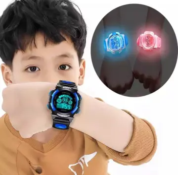 Waterproof Children Boys Digital LED Sports Watch Kids Alarm Date
